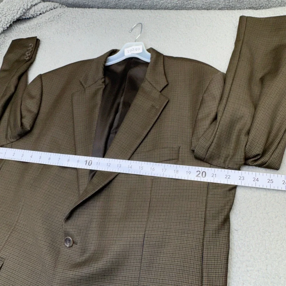 Burberry London Kensington Blazer Mens 46R Brown Houndstooth Wool Sport Coat USA